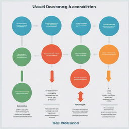 Infographic illustrating the steps towards wealth accumulation, including investing, entrepreneurship, budgeting, and saving