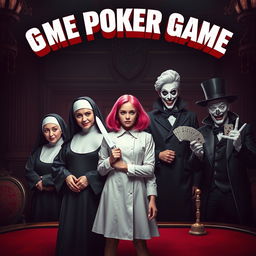 An eye-catching movie poster featuring a dynamic team of five eclectic characters in a sinister casino backdrop