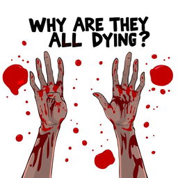 A pair of animated girl hands, covered in blood and displaying a chaotic, unsettling effect