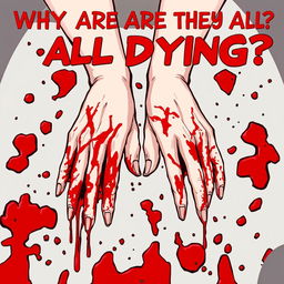 A pair of animated girl hands, covered in blood and displaying a chaotic, unsettling effect