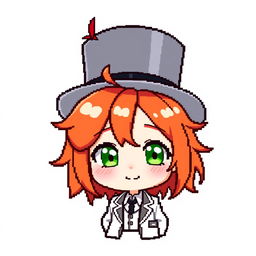 A ginger-haired boy, aged 16, depicted in a charming chibi style