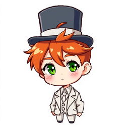 A ginger-haired boy, aged 16, depicted in a charming chibi style
