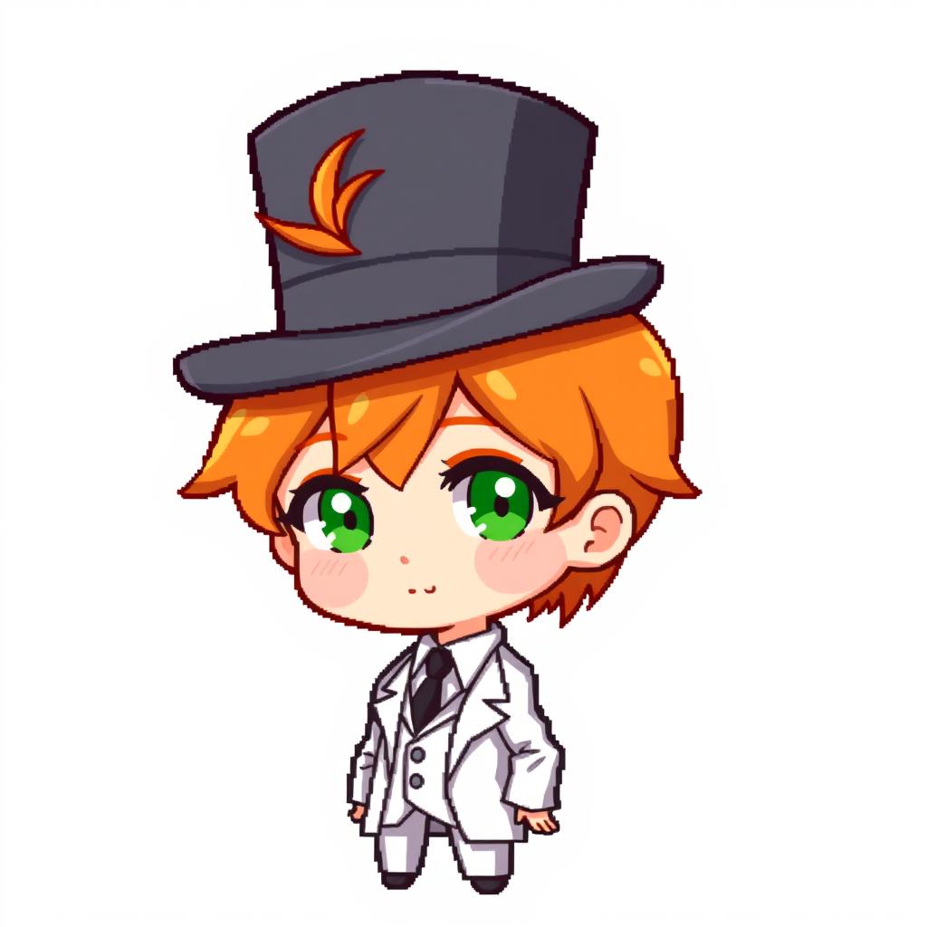 A ginger-haired boy, aged 16, depicted in a charming chibi style