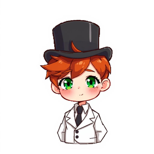 A ginger-haired boy, aged 16, depicted in a charming chibi style