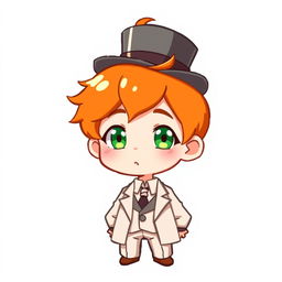 A ginger-haired boy, aged 16, in a delightful chibi style