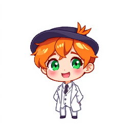 A ginger-haired boy, aged 16, illustrated in an adorable chibi style