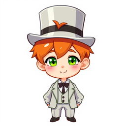 A ginger-haired boy, aged 16, illustrated in an adorable chibi style