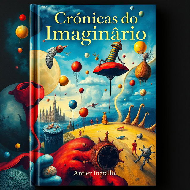 A captivating book cover for a collection of chronicles written by a classroom, inspired by the Surrealism art movement