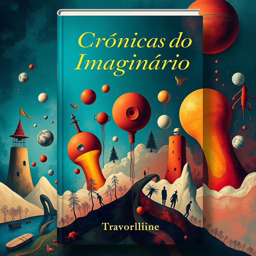 A captivating book cover for a collection of chronicles written by a classroom, inspired by the Surrealism art movement