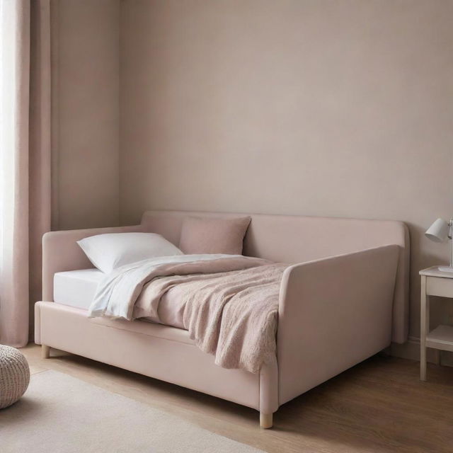 A children's bed color in the rich and relaxing hue of cashmere, ensures comfort and tranquility while maintaining fun design elements