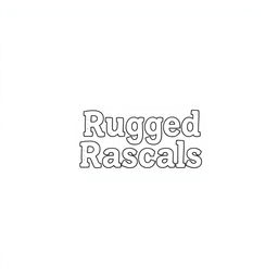 A perfect circle shape filled with a solid black color, featuring the text 'Rugged Rascals' prominently displayed in the center