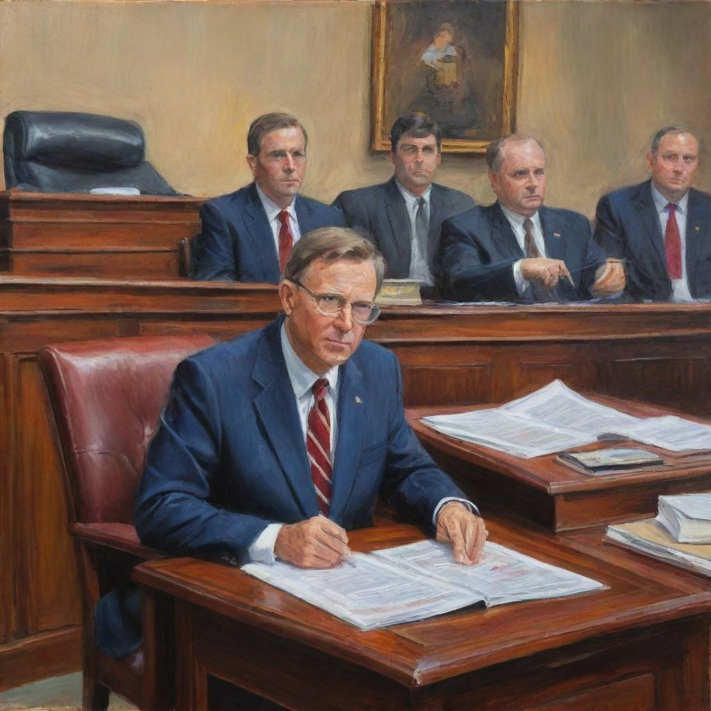 An expressive painting titled 'A Legislator's Work Through My Eyes,' capturing personal observations and interpretations of a legislator's duties