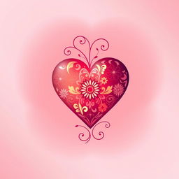 A beautifully designed heart illustration, featuring intricate patterns and vibrant colors