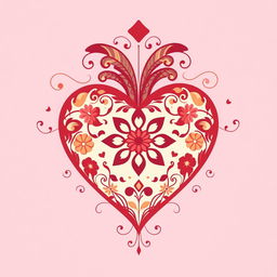 A beautifully designed heart illustration, featuring intricate patterns and vibrant colors