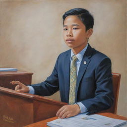 An inspiring artwork entitled 'I Wish to Become a Lawmaker,' conveying the drive and aspiration of someone dreaming to become a legislator