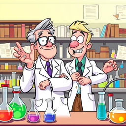 A vibrant illustration of a fictional scene featuring Sidney Farber, a distinguished medical researcher and doctor, in a laboratory setting