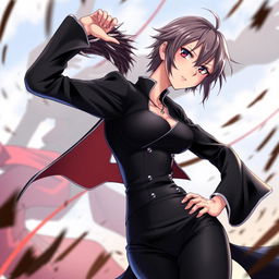 A beautifully detailed illustration of Soifon from Bleach, showcasing her in a dynamic pose