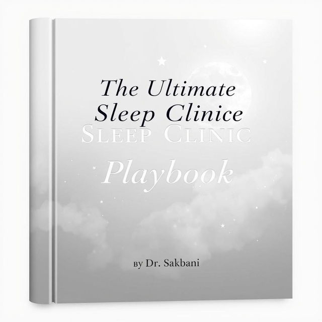 A light and elegant grayscale cover design for a binder titled 'The Ultimate Sleep Clinic Playbook'