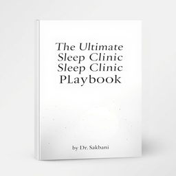 A light and elegant grayscale cover design for a binder titled 'The Ultimate Sleep Clinic Playbook'