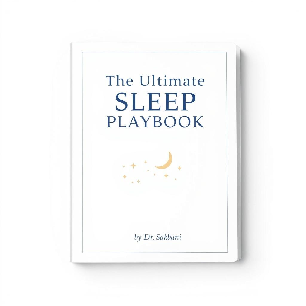 A light and elegant cover design for a binder titled 'The Ultimate Sleep Playbook'