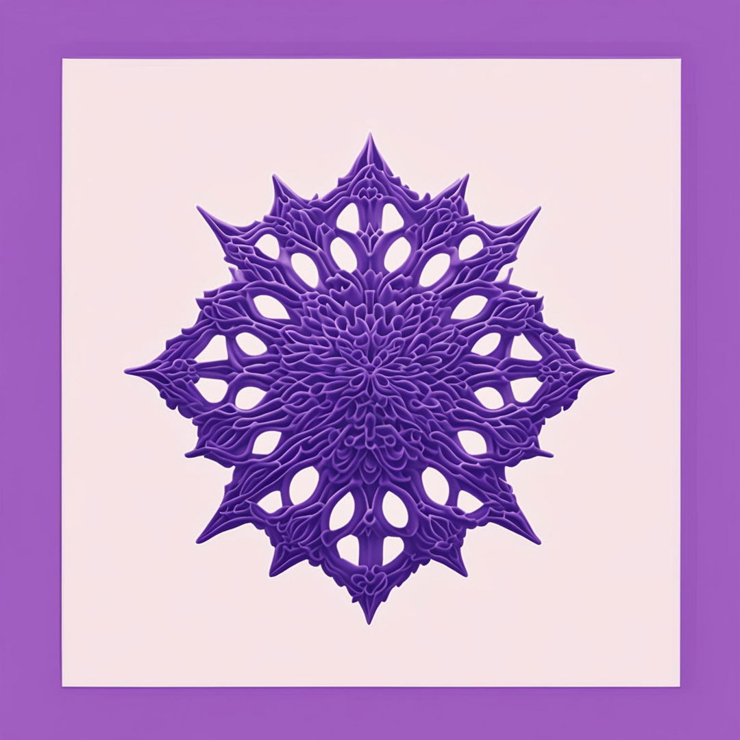 Minimal concept art with a symmetrical pattern in lavender and white.