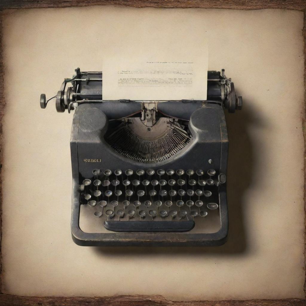 Generate an image of a vintage typewriter with detailed keys and a rustic feel.