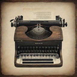 Generate an image of a vintage typewriter with detailed keys and a rustic feel.