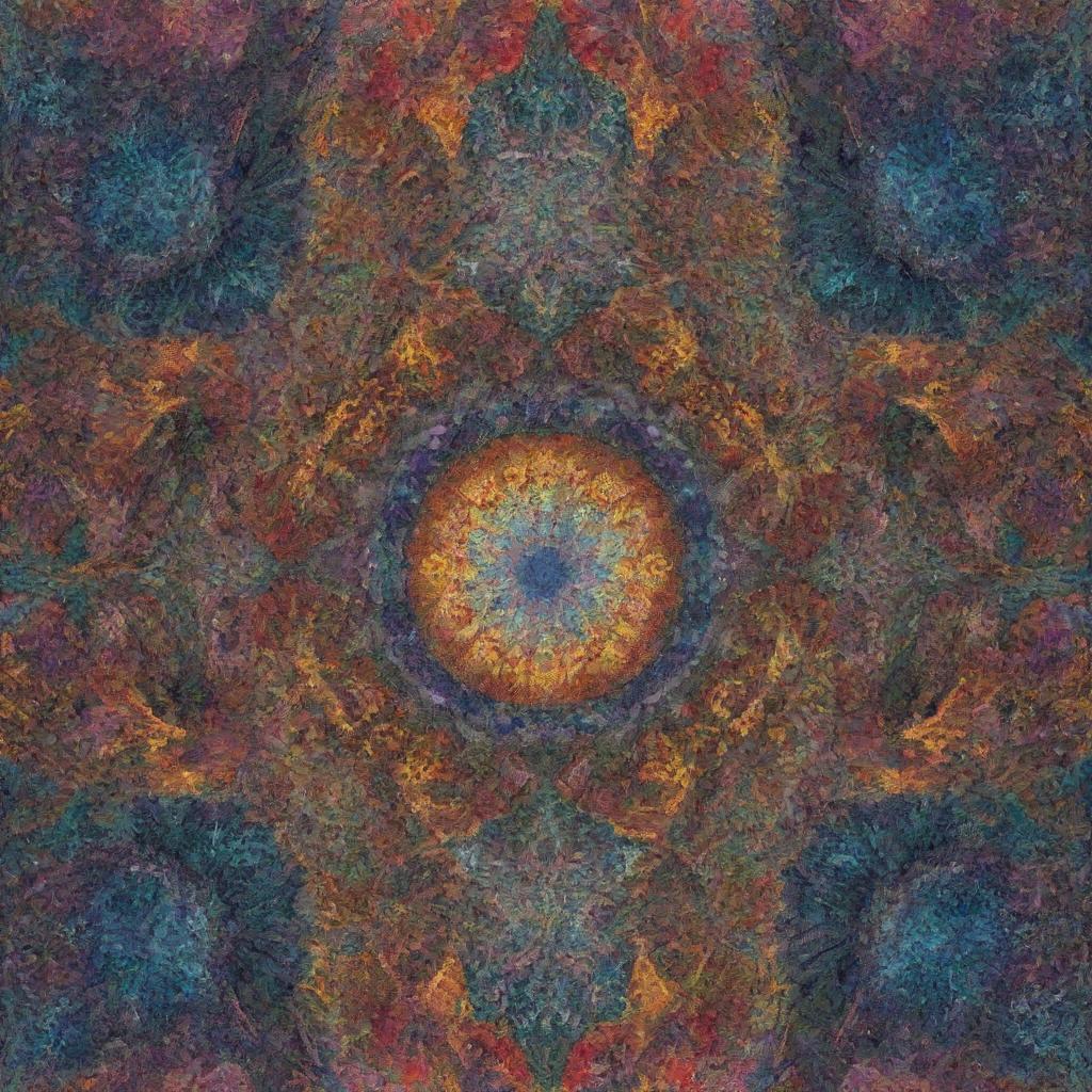 A unique, unidentifiable object with multiple vibrant colors, intricate patterns, and an otherworldly shape.