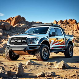 A Ford Raptor R featuring a modified body inspired by the Expedition Tremor, showcasing aggressive styling and robust design elements