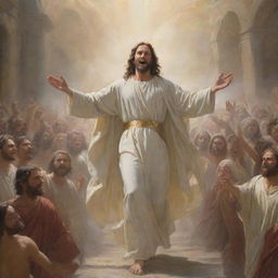 A majestic depiction of Christ during his triumphant entry