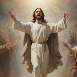 A majestic depiction of Christ during his triumphant entry