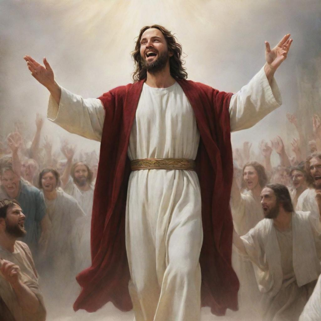 Realistic illustration of Christ during his triumphant entry