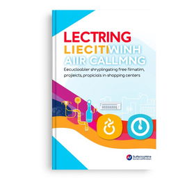 A book cover design focused on electrical, hydraulic, air conditioning, and fire safety projects specifically for franchises in shopping centers