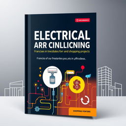 A book cover design focused on electrical, hydraulic, air conditioning, and fire safety projects specifically for franchises in shopping centers