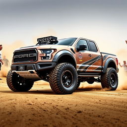 A Ford Raptor R featuring a customized body inspired by the Expedition Max, equipped with 33-inch rugged tires designed for off-road performance