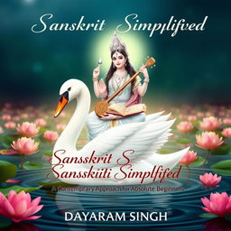 A captivating and divine image of Goddess Saraswati, the revered Hindu goddess of knowledge and wisdom