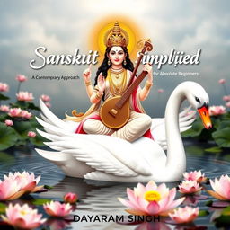 A captivating and divine image of Goddess Saraswati, the revered Hindu goddess of knowledge and wisdom