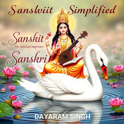 A captivating and divine image of Goddess Saraswati, the revered Hindu goddess of knowledge and wisdom