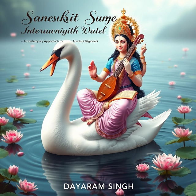 A captivating and divine image of Goddess Saraswati, the revered Hindu goddess of knowledge and wisdom