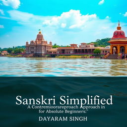 A breathtaking landscape image showcasing the beautiful Ganga River flowing gracefully alongside a traditional Hindu temple