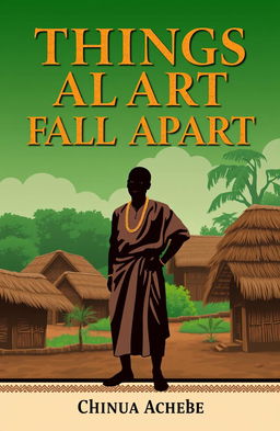 A striking book cover design for 'Things Fall Apart' by Chinua Achebe