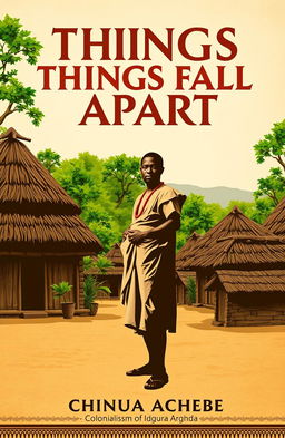 A striking book cover design for 'Things Fall Apart' by Chinua Achebe