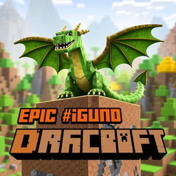A vibrant YouTube thumbnail featuring a ground dragon in Minecraft