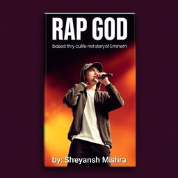 An eye-catching book cover design featuring the title "Rap God" in large, bold, pointy font, prominently displayed at the top center