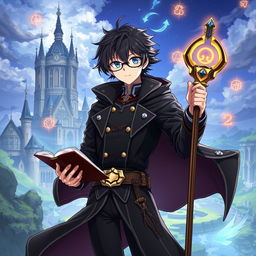 A striking illustration of Shiroe from the anime Log Horizon, showcasing him in his iconic outfit