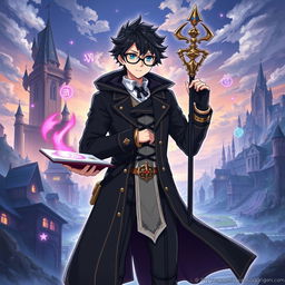 A striking illustration of Shiroe from the anime Log Horizon, showcasing him in his iconic outfit