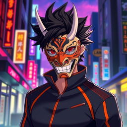 Subaru Natsuki from Re:Zero, showcasing his signature black hair styled in a spiky fashion