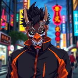 Subaru Natsuki from Re:Zero, showcasing his signature black hair styled in a spiky fashion