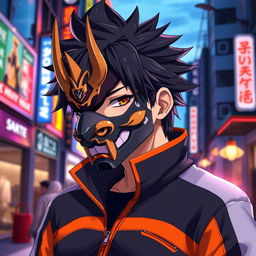 Subaru Natsuki from Re:Zero, showcasing his signature black hair styled in a spiky fashion