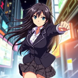 Kaname Chidori from Fullmetal Panic, depicted in a dynamic pose that captures her spirited personality